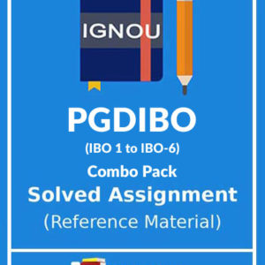 IGNOU PGDIBO Solved Assignment